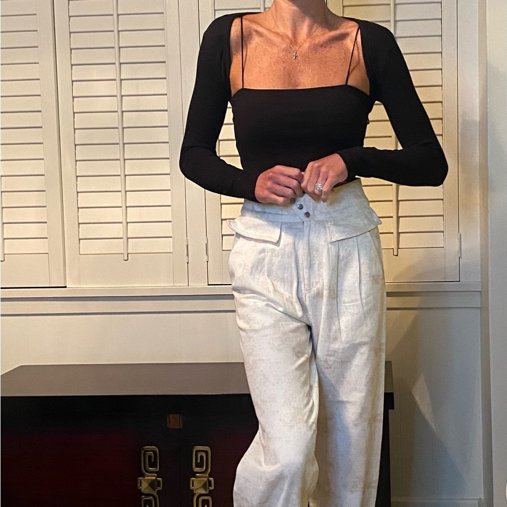 Zara NWT cropped ribbed cardigan set